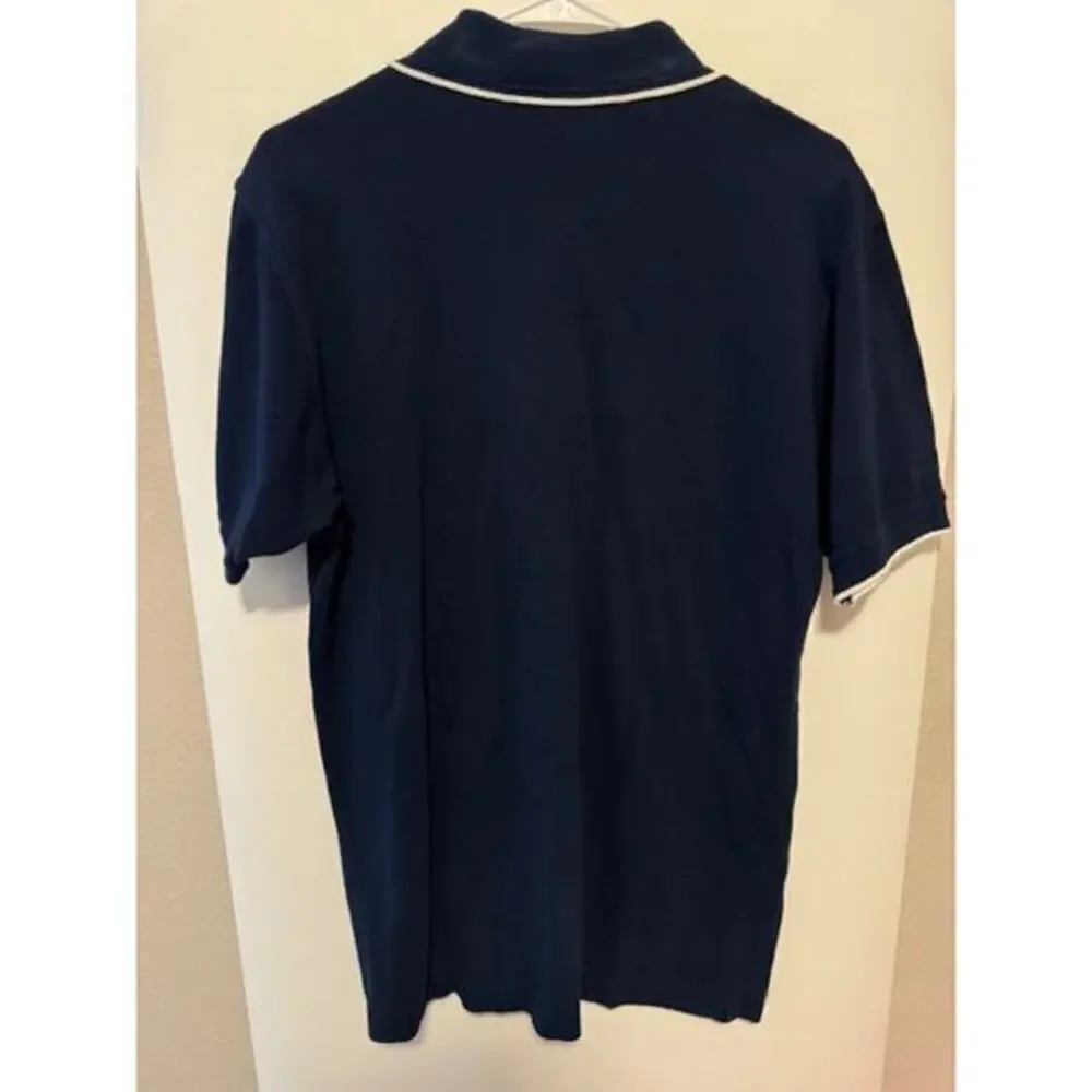 Levi Polo Vintage Short Sleeve‎ Men’s Shirt Size Medium Navy and White